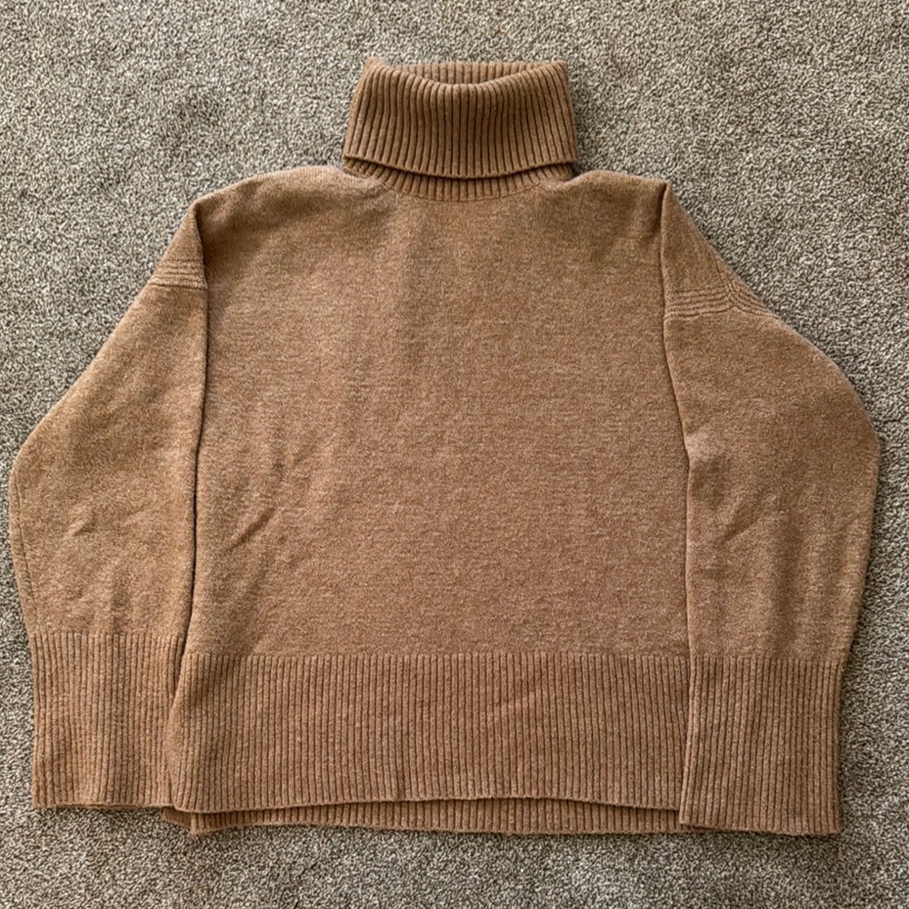 J Crew Cozy Brown Turtleneck Sweater